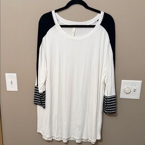 Celeste Black and White Long Sleeve Tee